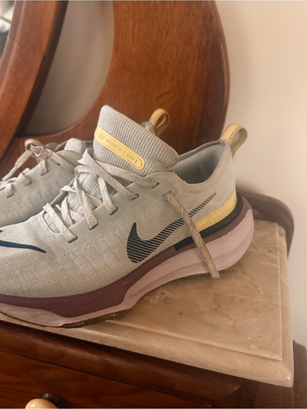 Nike Women's Light Gray, Yellow and Black Running Shoes